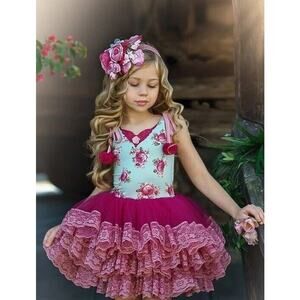 Dollcake Waiting on Wildflowers Girls Tutu Dress, size 7